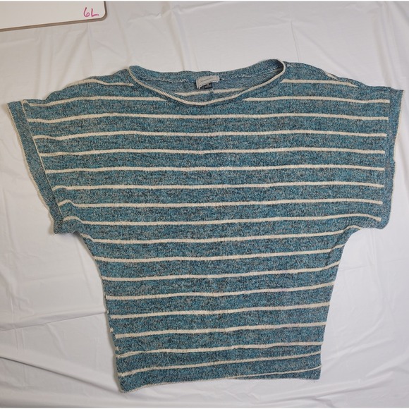 Womens "About a girl" Juniors pullover blouse.  Blue/White stripes.  Size Medium - Picture 2 of 6